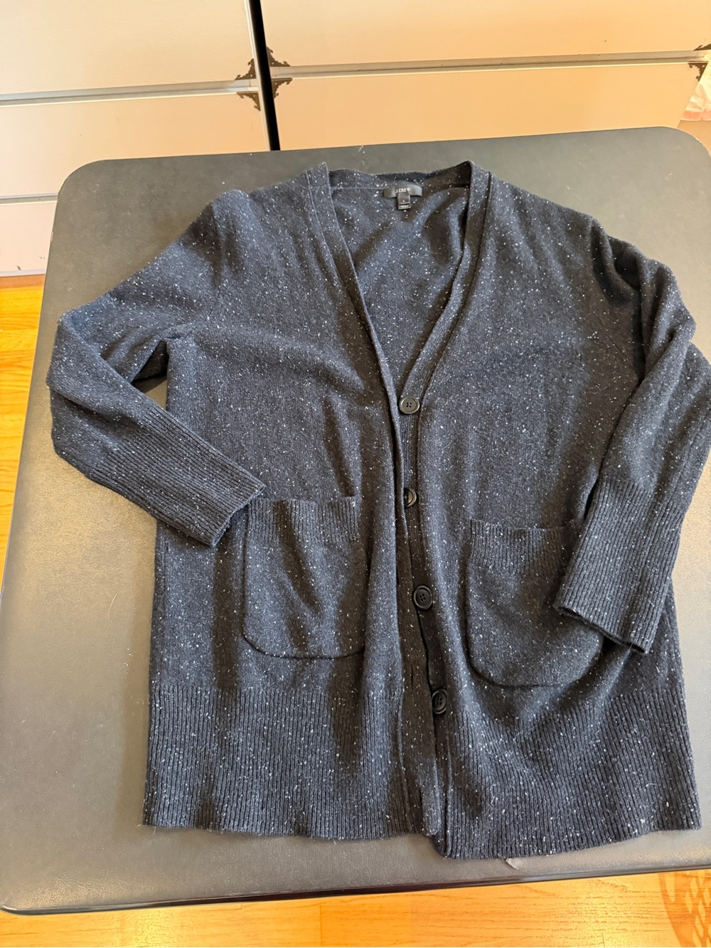 J. Crew Charcoal Donegal Button-Front Wool Cardigan